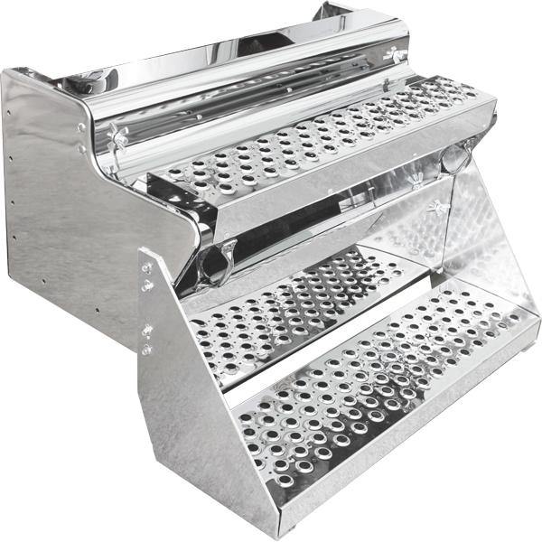 (14120-N) Kenworth W-900L Stainless Steel 43" Battery box w/Single Step ('00-'17)