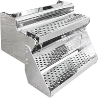 (14120-N) Kenworth W-900L Stainless Steel 43" Battery box w/Single Step ('00-'17)