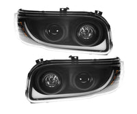 (20886) Peterbilt 388 / 389 Black LED Bar Projector Headlights ('06-'18)
