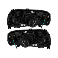 (20886) Peterbilt 388 / 389 Black LED Bar Projector Headlights ('06-'18)